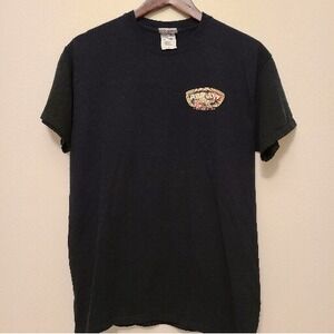 Ron Jon Surf Shop Men T-Shirt Med Black Logo Orange Beach Short Sleeve Crew Neck
